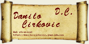 Danilo Ćirković vizit kartica